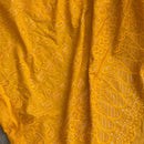 Mustard Cotton Lawn Fabric Broderie Anglaise Paisley Embroidery Sequin Dress 54” - Bull Ring Fabrics