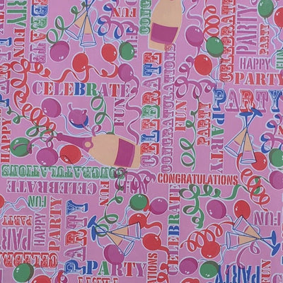 Oilcloth PVC Party Birthday Tablecloth Waterproof 54", Pink - Bull Ring Fabrics