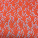 Orange Floral Lace Fabric Dress Craft Dolls Toys Gothic Halloween Costumes 60” - Bull Ring Fabrics