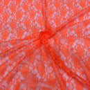 Orange Floral Lace Fabric Dress Craft Dolls Toys Gothic Halloween Costumes 60” - Bull Ring Fabrics