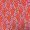 Orange Floral Lace Fabric Dress Craft Dolls Toys Gothic Halloween Costumes 60” - Bull Ring Fabrics