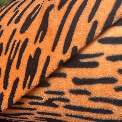 Orange Tiger Print Soft Cuddle Fleece Fabric Dress Material Blankets 60" - Bull Ring Fabrics