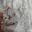 PAISLEY Embroidery Net LACE Fabric Lingerie Party Dress Bridal Wedding 54” WHITE - Bull Ring Fabrics