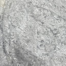 PAISLEY Embroidery Net LACE Fabric Lingerie Party Dress Bridal Wedding 54” WHITE - Bull Ring Fabrics