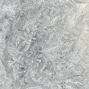 PAISLEY Embroidery Net LACE Fabric Lingerie Party Dress Bridal Wedding 54” WHITE - Bull Ring Fabrics