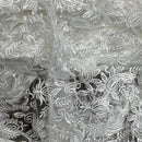 PAISLEY Net Lace Fabric Dress Bridal Wedding Lace Bespoke Pattern 54” CREAM - Bull Ring Fabrics