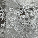 PAISLEY Net Lace Fabric Dress Bridal Wedding Lace Bespoke Pattern 54” CREAM - Bull Ring Fabrics
