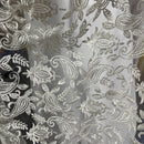 PAISLEY Net Lace Fabric Dress Bridal Wedding Lace Bespoke Pattern 54” CREAM - Bull Ring Fabrics