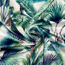 Palm Springs Digital Print Plush Velvet Curtain Fabric, Natural - Bull Ring Fabrics