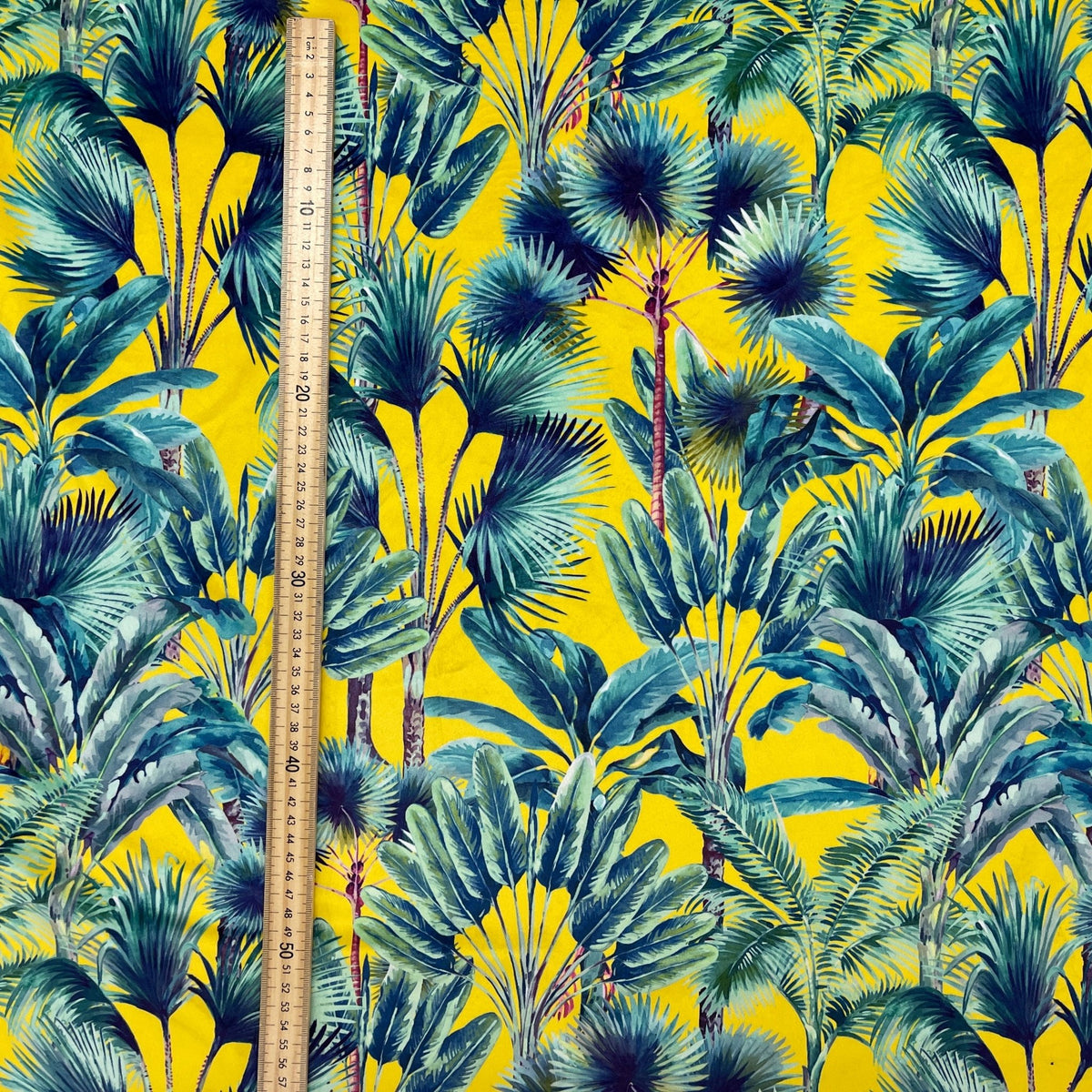 Palm Springs Digital Print Plush Velvet Curtain Fabric, Summer - Bull Ring Fabrics