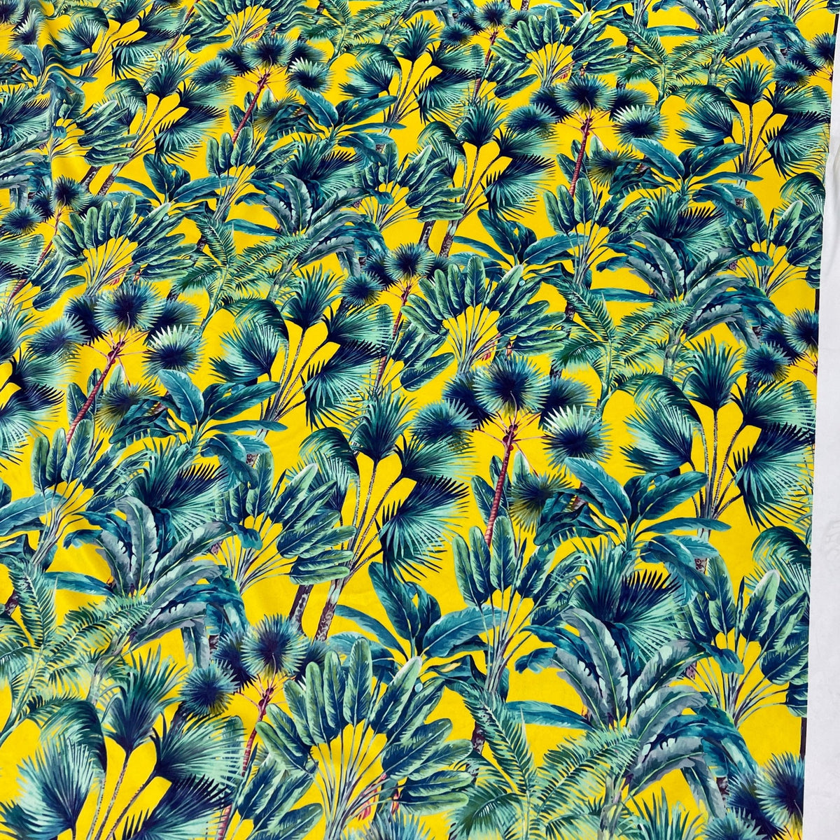 Palm Springs Digital Print Plush Velvet Curtain Fabric, Summer - Bull Ring Fabrics