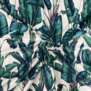 Paradise Floral Digital Print Plush Velvet Curtain Fabric, Natural - Bull Ring Fabrics