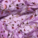 Pink Italian Taffeta Fabric Paradise Floral Embroidered Bridal Dress 60" - Bull Ring Fabrics