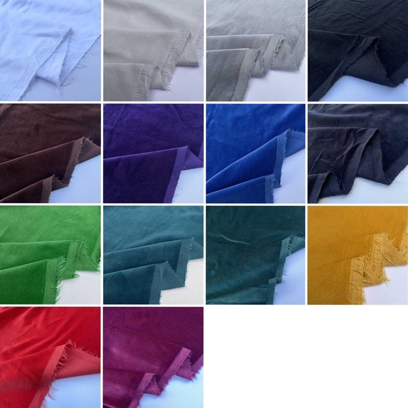 Plain Cotton Velvet Fabric Plush Theatre Costumes Material 112cm - Bull Ring Fabrics