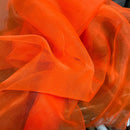 Plain Organza Fabric Draping Decorations 150cm, Fluorescent Orange - Bull Ring Fabrics