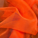 Plain Organza Fabric Draping Decorations 150cm, Fluorescent Orange - Bull Ring Fabrics