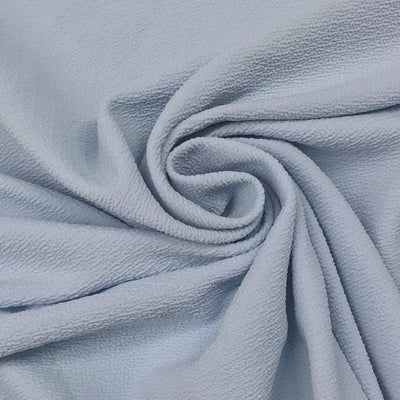 Plain Spandex Stretch Bubble Crepe Dress Fabric, Sky Blue - Bull Ring Fabrics