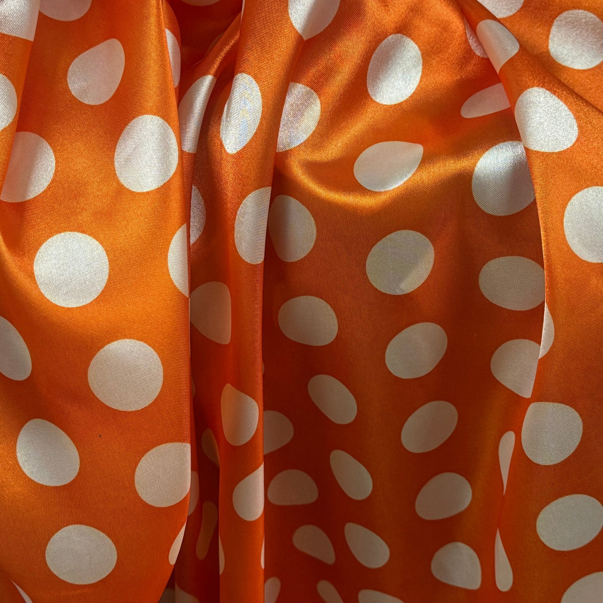 Polka Dot Satin Fabric Dress Draping Costumes Halloween 60" Wide - Bull Ring Fabrics