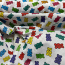 Polycotton Fabric Gummy Bears Jelly Babies Sweets Kids 45" - Bull Ring Fabrics