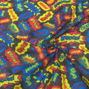 Pow! Boom! Comic Cartoon Polycotton Fabric 112cm, Black - Bull Ring Fabrics