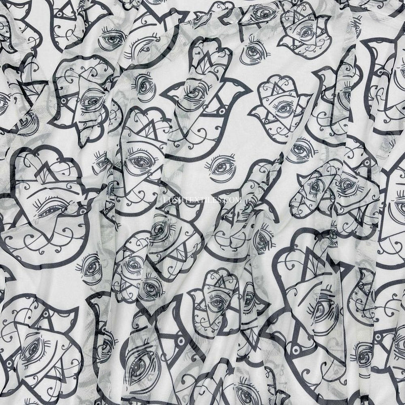 Power Net Lycra Fabric Mystic Fortune Teller All Seeing Eye Goth Stretch Spandex - Bull Ring Fabrics