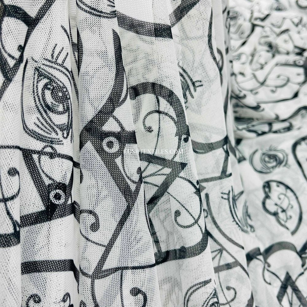 Power Net Lycra Fabric Mystic Fortune Teller All Seeing Eye Goth Stretch Spandex - Bull Ring Fabrics