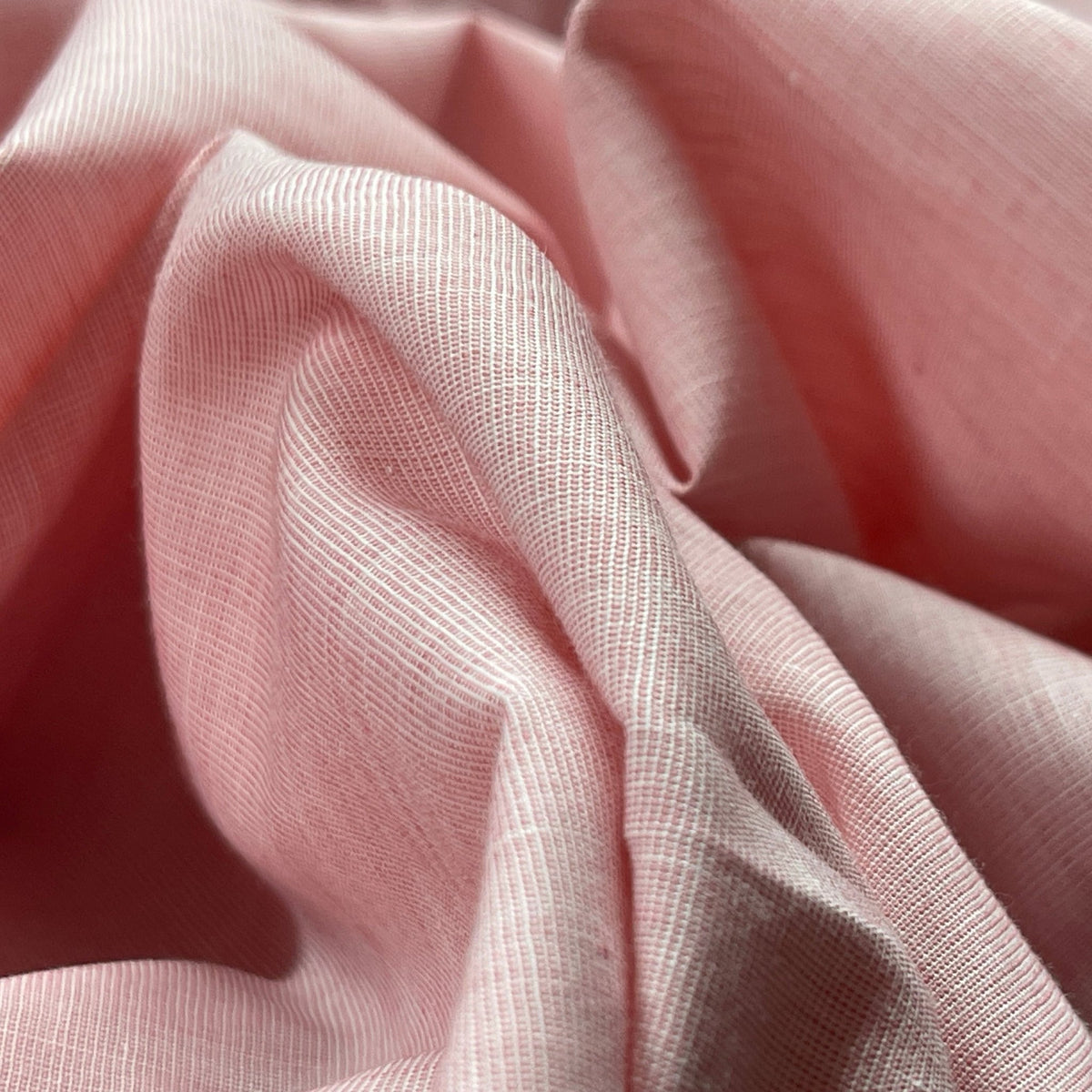 Premium 100% Cotton Chambray Fabric 140cm, Pink - Bull Ring Fabrics