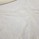 Premium Lace Celosia Embroidery Net Wedding Lace Fabric, Cream - Bull Ring Fabrics