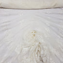 Premium Lace Celosia Embroidery Net Wedding Lace Fabric, Cream - Bull Ring Fabrics