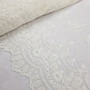Premium Lace Celosia Embroidery Net Wedding Lace Fabric, Cream - Bull Ring Fabrics