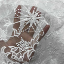 Premium Lace Embroidery Tulle/Net Lace Liberty Floral Flower Fabric, Cream - Bull Ring Fabrics
