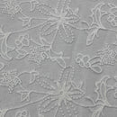 Premium Lace Embroidery Tulle/Net Lace Liberty Floral Flower Fabric, Cream - Bull Ring Fabrics