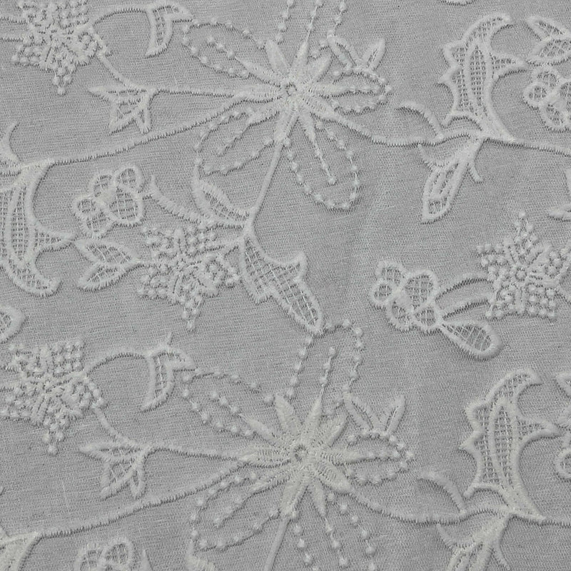 Premium Lace Embroidery Tulle/Net Lace Liberty Floral Flower Fabric, Cream - Bull Ring Fabrics