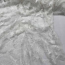 Premium Lace Embroidery Tulle/Net Lace Liberty Floral Flower Fabric, Cream - Bull Ring Fabrics
