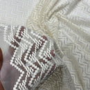 Premium Lace Guipure Aztec Applique Organza Lace Fabric, Cream - Bull Ring Fabrics