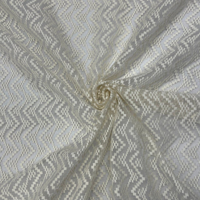 Premium Lace Guipure Aztec Applique Organza Lace Fabric, Cream - Bull Ring Fabrics