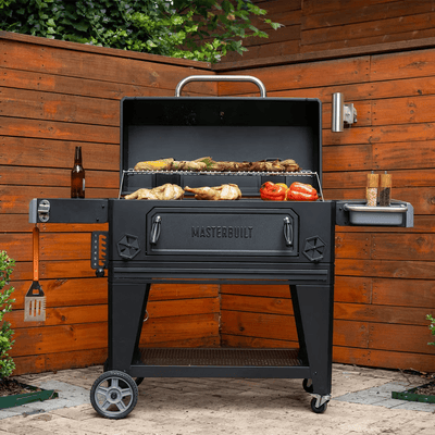 Premium Steel Masterbuilt 36" (91.4Cm) Charcoal BBQ Wheel Cart Barbecue 91.7kg - Bull Ring Fabrics