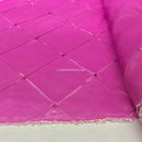 Prestige Diamond Quilted & Pearl Taffeta Fabric 60", Pink Shot Cerise - Bull Ring Fabrics