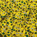 Pretty Floral Viscose Summer Dress Fabric 60", Yellow - Bull Ring Fabrics