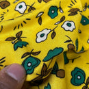 Pretty Floral Viscose Summer Dress Fabric 60", Yellow - Bull Ring Fabrics