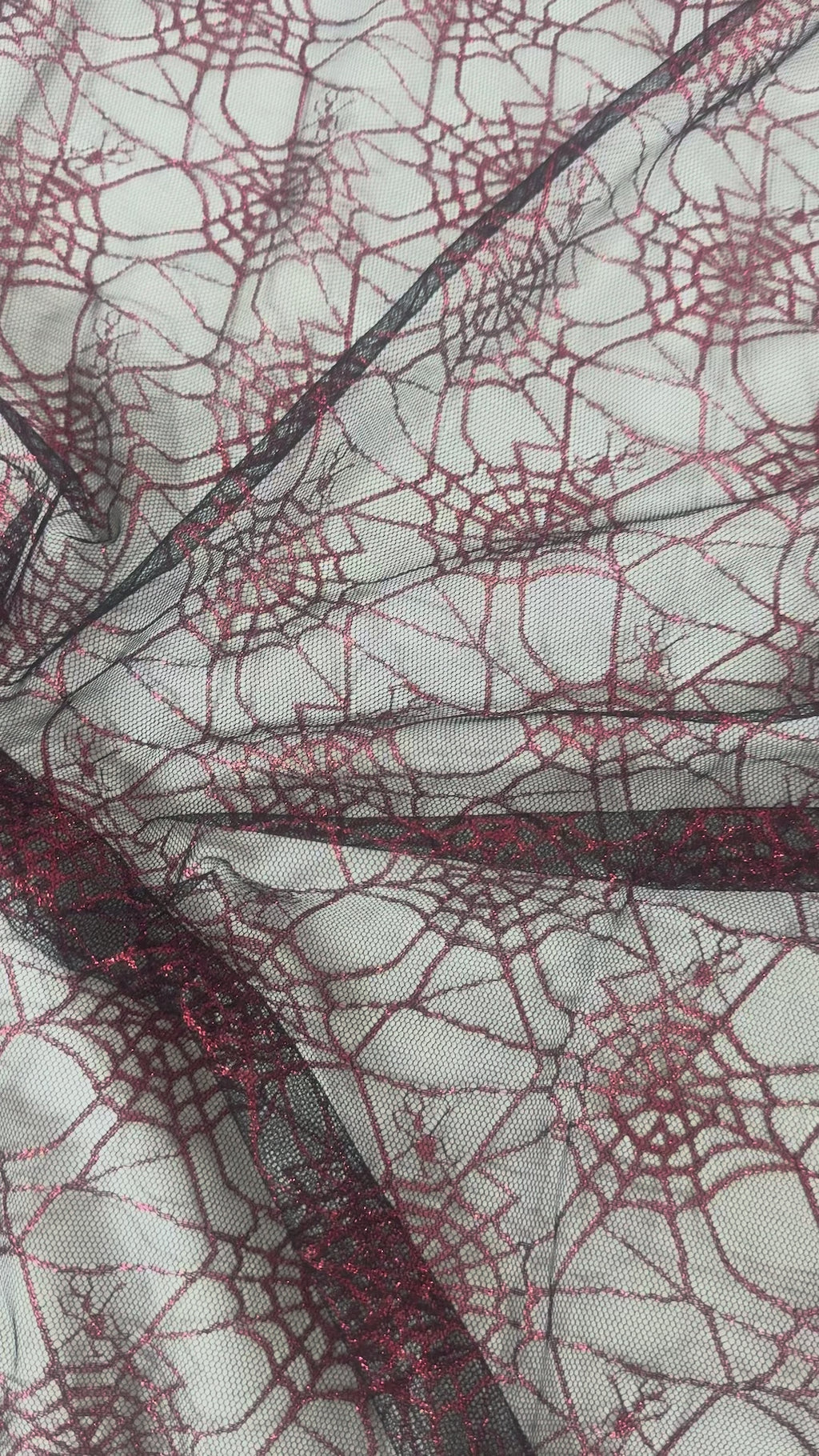 Red cobweb lace Halloween fabric video