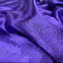 Purple Satin Fabric Small Silver Gemstones Dress Draping Material 60" - Bull Ring Fabrics