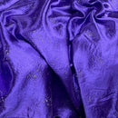Purple Satin Fabric Small Silver Gemstones Dress Draping Material 60" - Bull Ring Fabrics