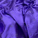 Purple Satin Fabric Small Silver Gemstones Dress Draping Material 60" - Bull Ring Fabrics