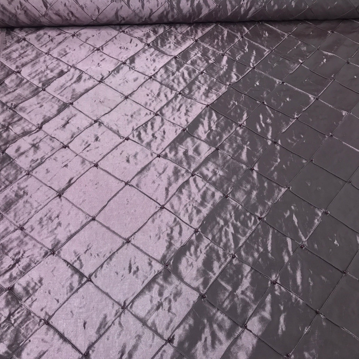 Quilted Trellis Diamonds Pearl Taffeta Fabric Dress Crafts 60" - Bull Ring Fabrics