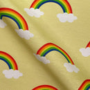 Rainbow In Clouds Heavy Cotton Craft Upholstery Fabric 140cm, Yellow - Bull Ring Fabrics