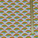 Rainbow In Clouds Polycotton Dress Fabric 45", Pink - Bull Ring Fabrics