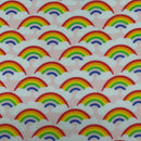 Rainbow In Clouds Polycotton Dress Fabric 45", Pink - Bull Ring Fabrics