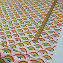 Rainbow In Clouds Polycotton Dress Fabric 45", Pink - Bull Ring Fabrics