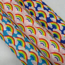 Rainbow In Clouds Polycotton Dress Fabric 45", Royal Blue - Bull Ring Fabrics